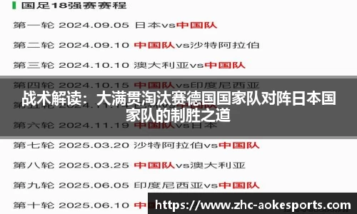 战术解读:大满贯淘汰赛德国国家队对阵日本国家队的制胜之道